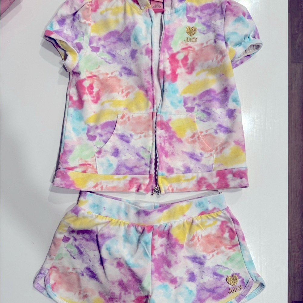 Juicy Couture Pink and Yellow spring  and summer Set Vibrant Floral Matching Set
